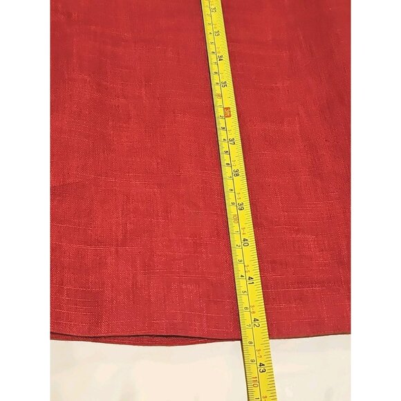 Francesca Mammoliti Red Brick Wide Leg Linen Drawstring Pants Women Sz 14 - Picture 12 of 12